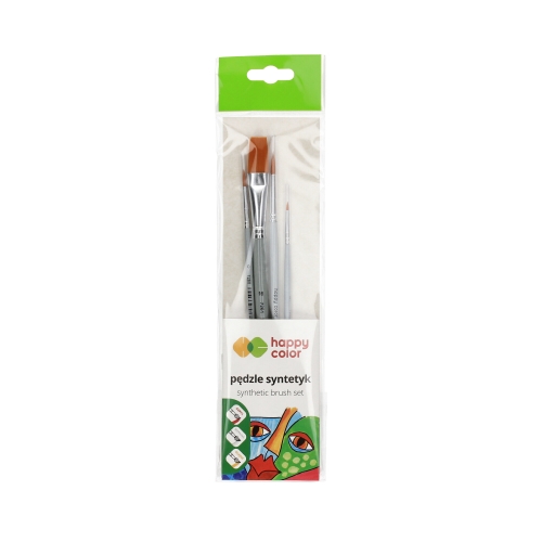 Pędzel syntetyczny - 4szt. mieszane Happy Color HA7260 7261-02 PB4