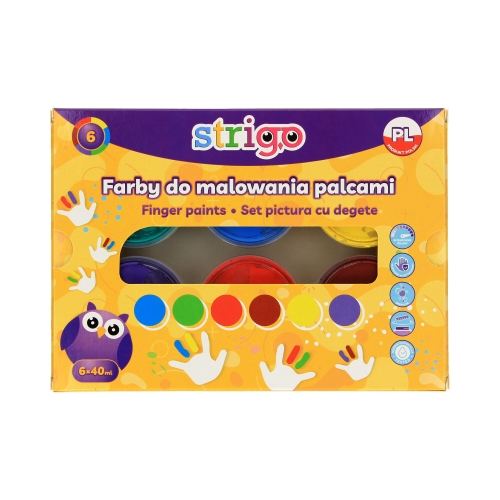 Farby do malowania palcami 6kol Strigo SSC298