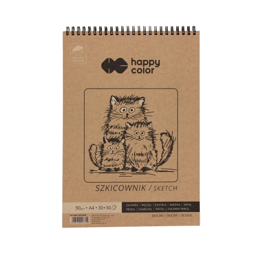 Szkicownik A4/60 spirala 80/90g Happy Color Młody Artysta