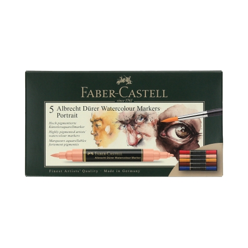 Pisaki akwarelowe dwustronne 5kol A. Durer Portret Faber-Castell FC160307
