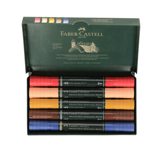 Pisaki akwarelowe dwustronne 5kol A. Durer Portret Faber-Castell FC160307