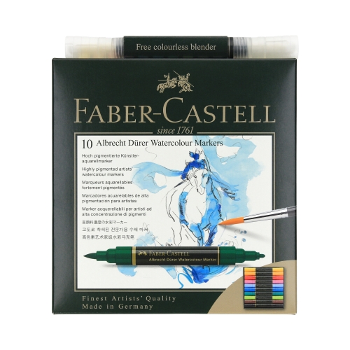 Pisaki akwarelowe dwustronne 10kol A.Durer Faber-Castell FC160310