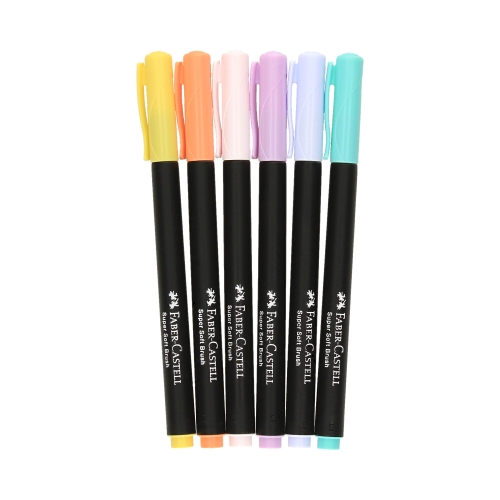 Pisaki pędzelkowe 6kol pastelowe Black Edition Faber-Castell FC116453