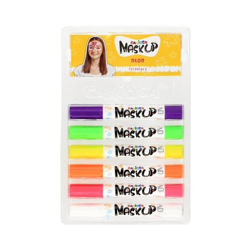 Kredki do malowania twarzy 6kol neonowych MaskUp Carioca