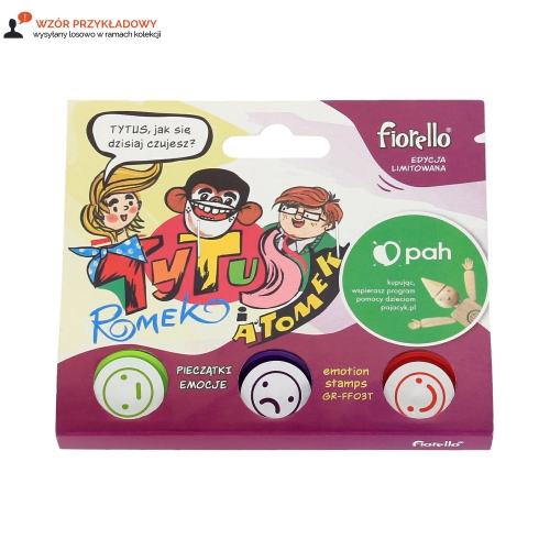 Pieczątki buźki emocje Tytus Romek aTomek Fiorello - 3szt.