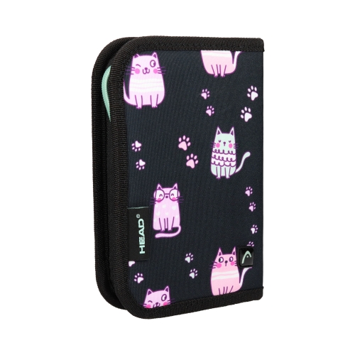 Piórnik bez wyposażenia pojedynczy 2klapki Lovely Kitty Head