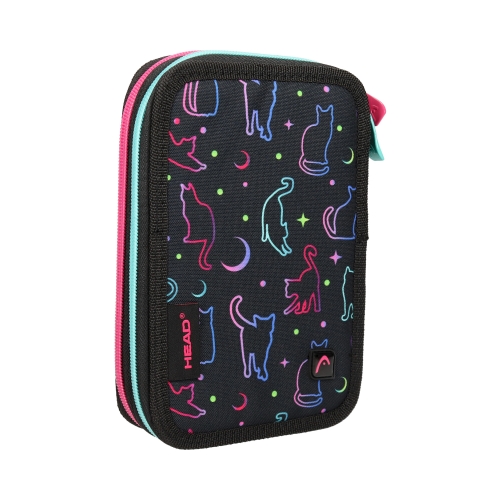 Piórnik bez wyposażenia podwójny Midnight Cats Head