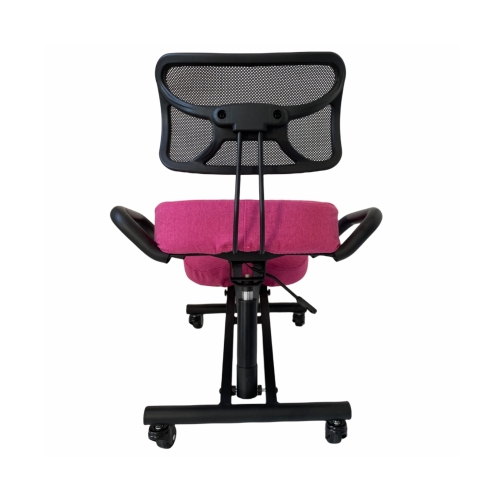 Krzesło ergonomiczne klękosiad czarny lniany + pokrowiec różowy OKNEEL