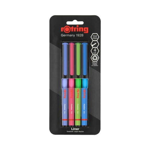 Zestaw cienkopisów kreślarskich 0.4mm 4kol. Rotring Liner 2166331