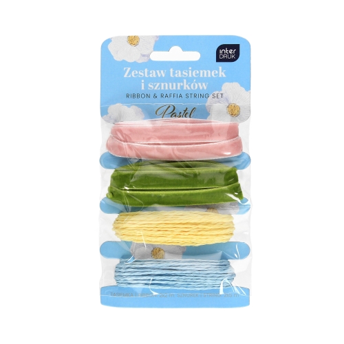 Zestaw tasiemki i sznurki pastelowe