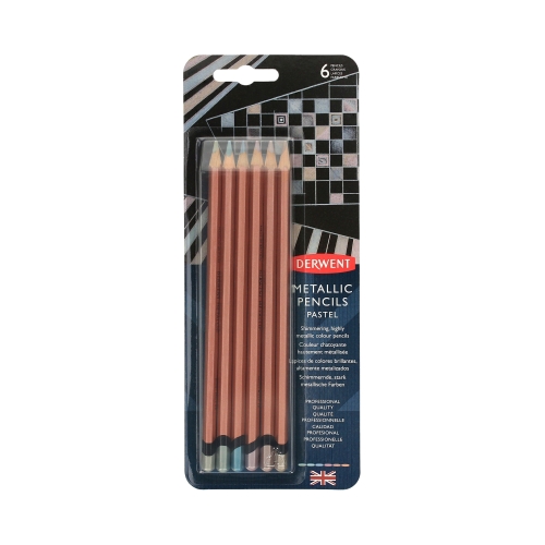 Kredki ołówkowe 6kol metaliczne Pastel Derwent 2305602