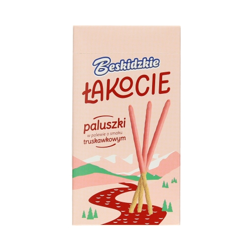 Paluszki w polewie smak truskawkowy 50g Łakocie Beskidzkie