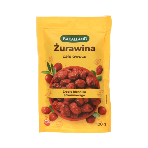 Żurawina całe owoce 100g Bakalland