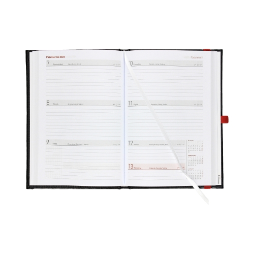 Kalendarz książkowy A5 Nauczyciela czarny Nebraska Tygodniowy