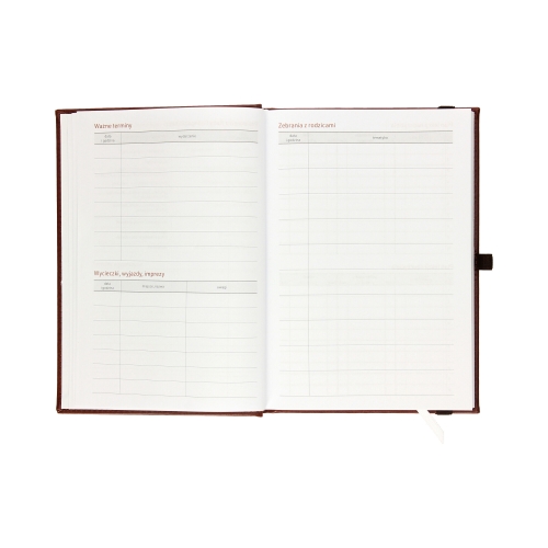 Kalendarz książkowy A5 Nauczyciela brązowy Nebraska Dzienny