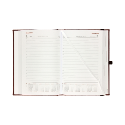 Kalendarz książkowy A5 Nauczyciela brązowy Nebraska Dzienny