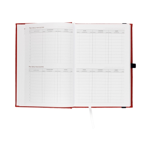 Kalendarz książkowy A5 Nauczyciela czerwony Nebraska Dzienny