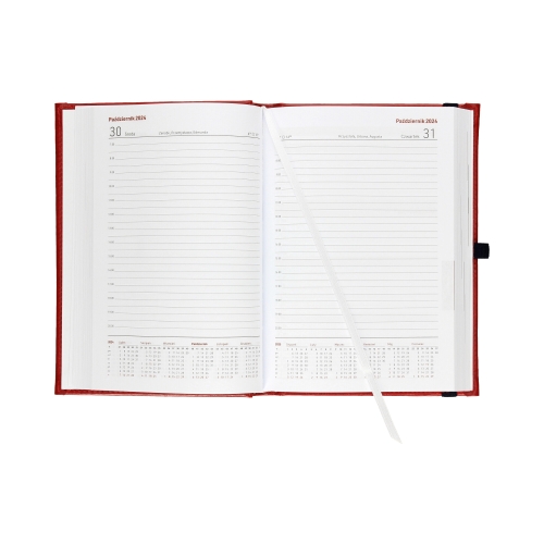 Kalendarz książkowy A5 Nauczyciela czerwony Nebraska Dzienny