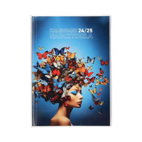 Kalendarz książkowy A5 Nauczyciela Motyle PCV Tygodniowy