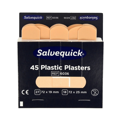 Plastry opatrunkowe plastikowe 72x19/72x25 - 45szt. Salvequick Cederroth 6036