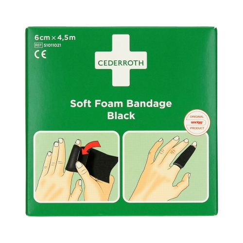 Bandaż piankowy samoprzylepny czarny 6x450cm Soft Foam Bandage Cederroth 51011021
