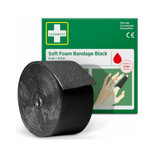 Bandaż piankowy samoprzylepny czarny 6x450cm Soft Foam Bandage Cederroth 51011021