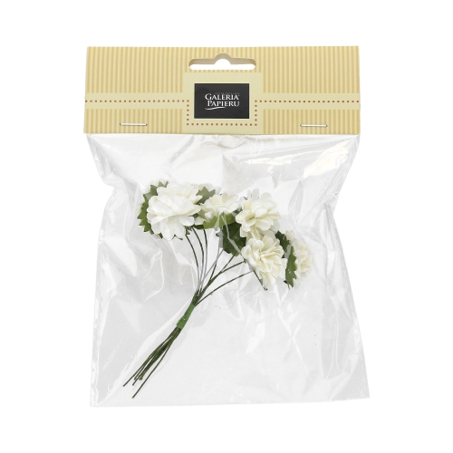 Kwiaty papierowe Bukiecik Dalie biały (8)