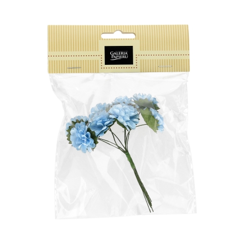 Kwiaty papierowe Bukiecik Dalie błękitny (8)