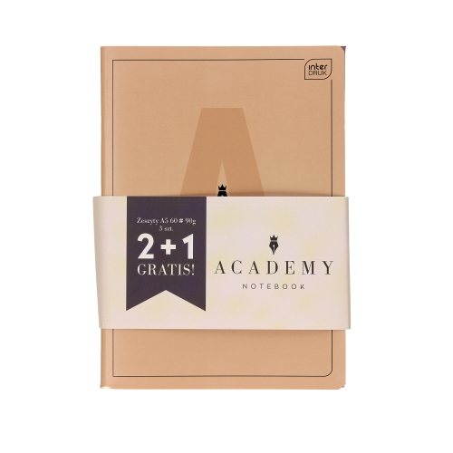Zeszyt A5/60 kratka Academy Interdruk 90g - 3szt. 5902277355997