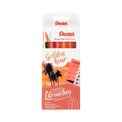 Pisak dwustronny (6) Golden Hour Brush Sign Pentel SESW30C