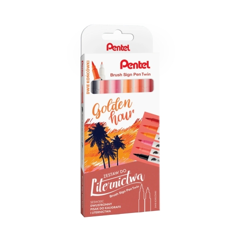 Pisak dwustronny (6) Golden Hour Brush Sign Pentel SESW30C