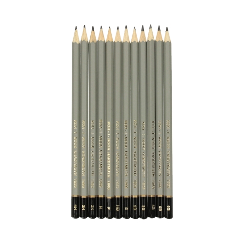 Ołówki do szkicowania - zestaw 12szt. 6B-4H KIN 1862