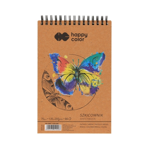 Szkicownik 135x205/80 spirala 70g Happy Color