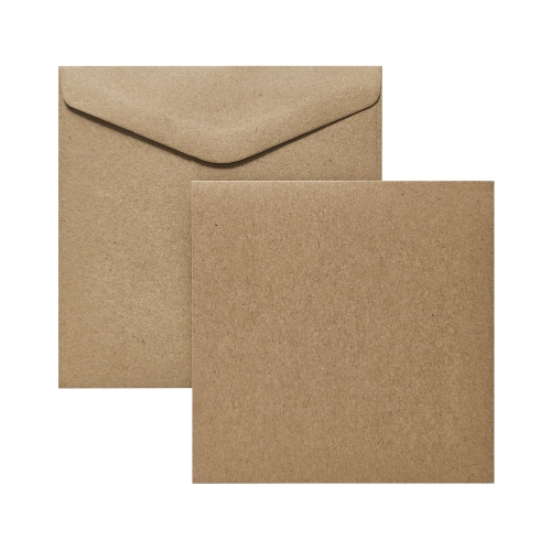 Baza do kartek ozdobnych - karnet + koperta 145x145 Kraft ciemnybeż (5)