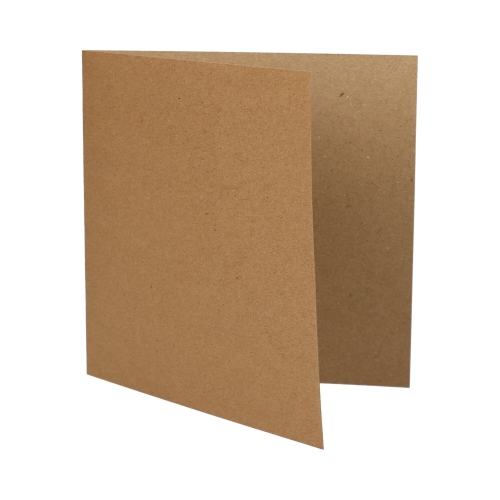 Baza do kartek ozdobnych - karnet + koperta 145x145 Kraft ciemnybeż (5)