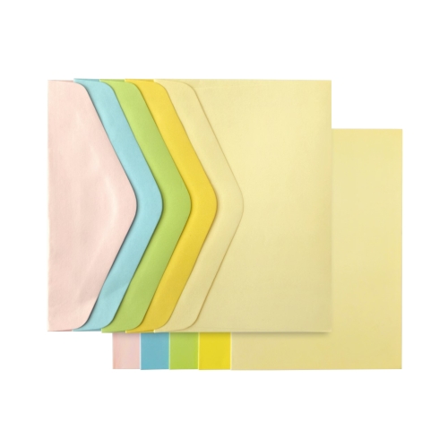 Baza do kartek ozdobnych - karnet + koperta C6 mix pastelowy (5)