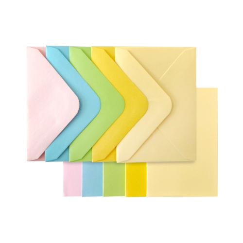 Zestaw karnet + koperta 70x100 mix pastelowy (5)