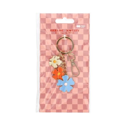 Brelok metalowy 13.5x4.5 kwiatki Bloom Happy Color