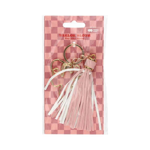 Brelok metalowy 17x5.8 różowy chwost Bloom Happy Color
