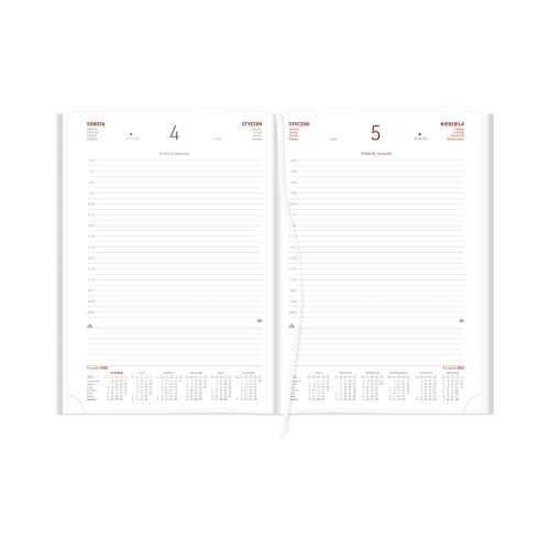 Kalendarz książkowy A4 Vivella beżowy 216A4DB Dzienny