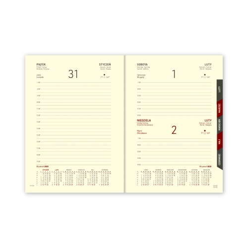 Kalendarz książkowy B6 z gumką czarny Cross Dzienny