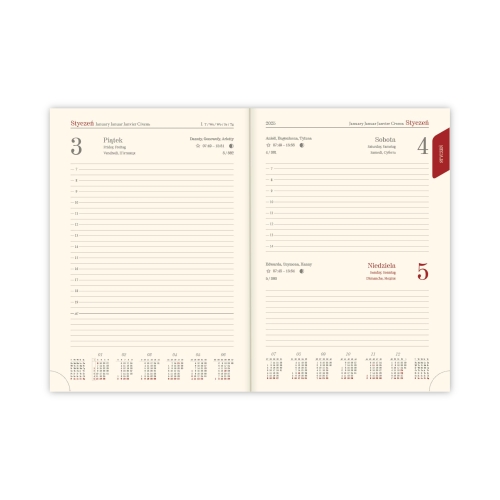 Kalendarz książkowy B5 Vivella bordowy 51D dzienny