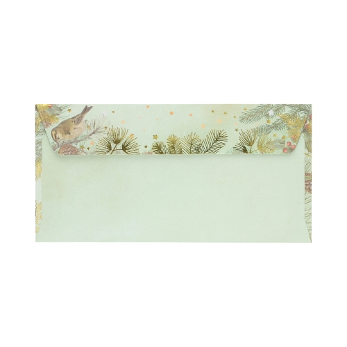 Zestaw karnet + koperta DL Złote Święta -  Boze Narodzenie - 5szt.