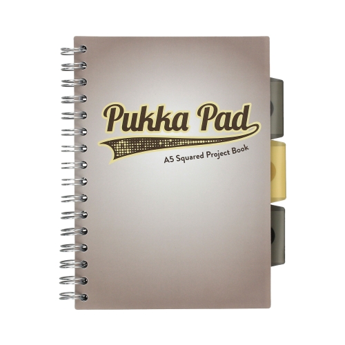 Kołozeszyt A5/100 kratka Pukka Pad Project Book Grey Design