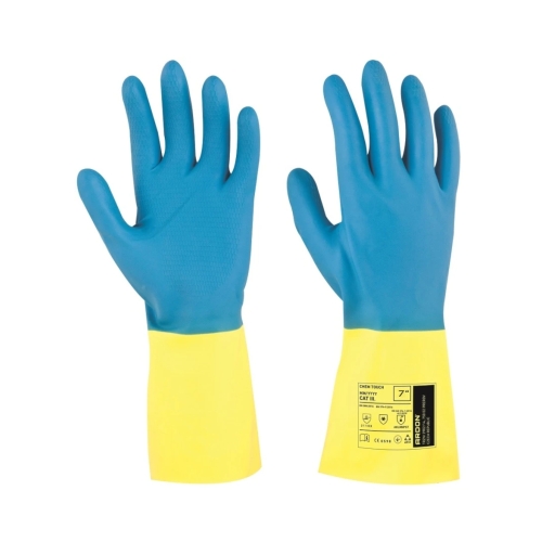 Rękawice chemiczne Chem Touch żółto-niebieskie 7 Ardon (2)