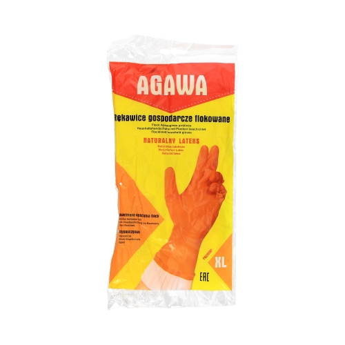 Rękawice gospodarcze gumowe żółte XL Agawa