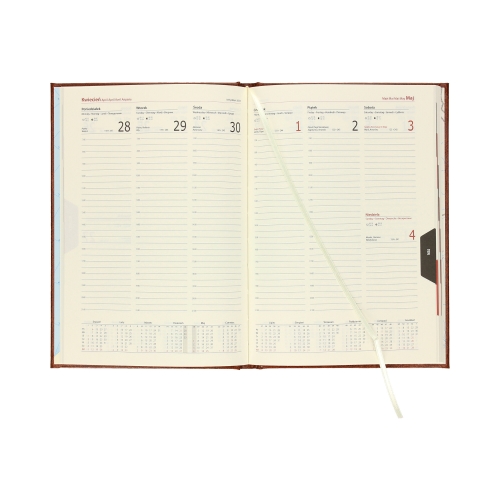 Kalendarz książkowy A5 Terminarz brązowy tygodniowy