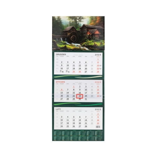 Kalendarz trójdzielny Młyn 02