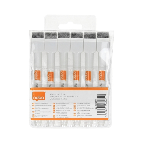 Marker do tablic biały okrągły mini Nobo - 6szt