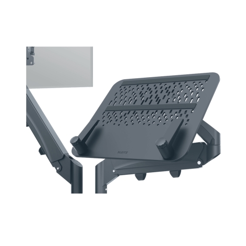 Ramię pod monitor i laptop podwójne ciemnoszare Ergo Leitz